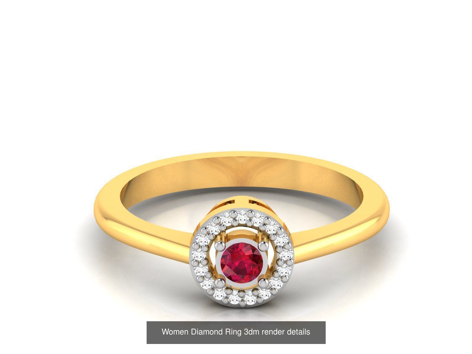 84  Ruby Gemstone Women ring 3dm render detail 3D Model Collection_24