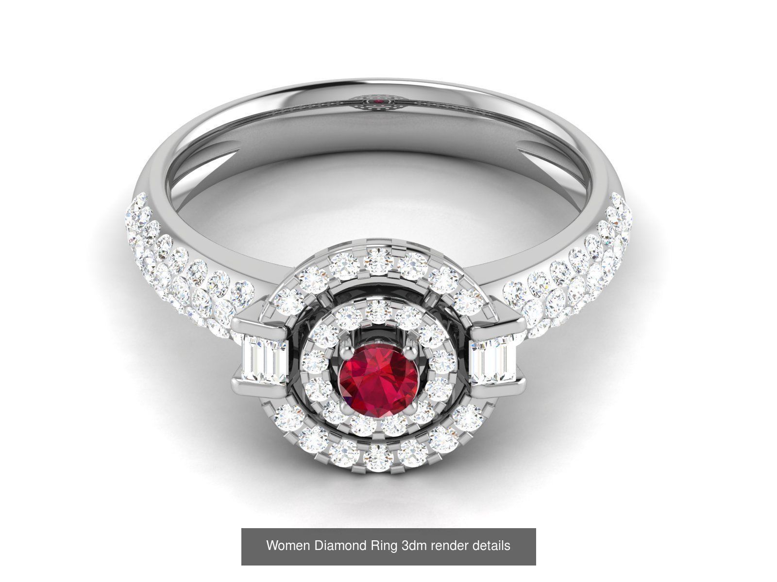 84  Ruby Gemstone Women ring 3dm render detail 3D Model Collection_73