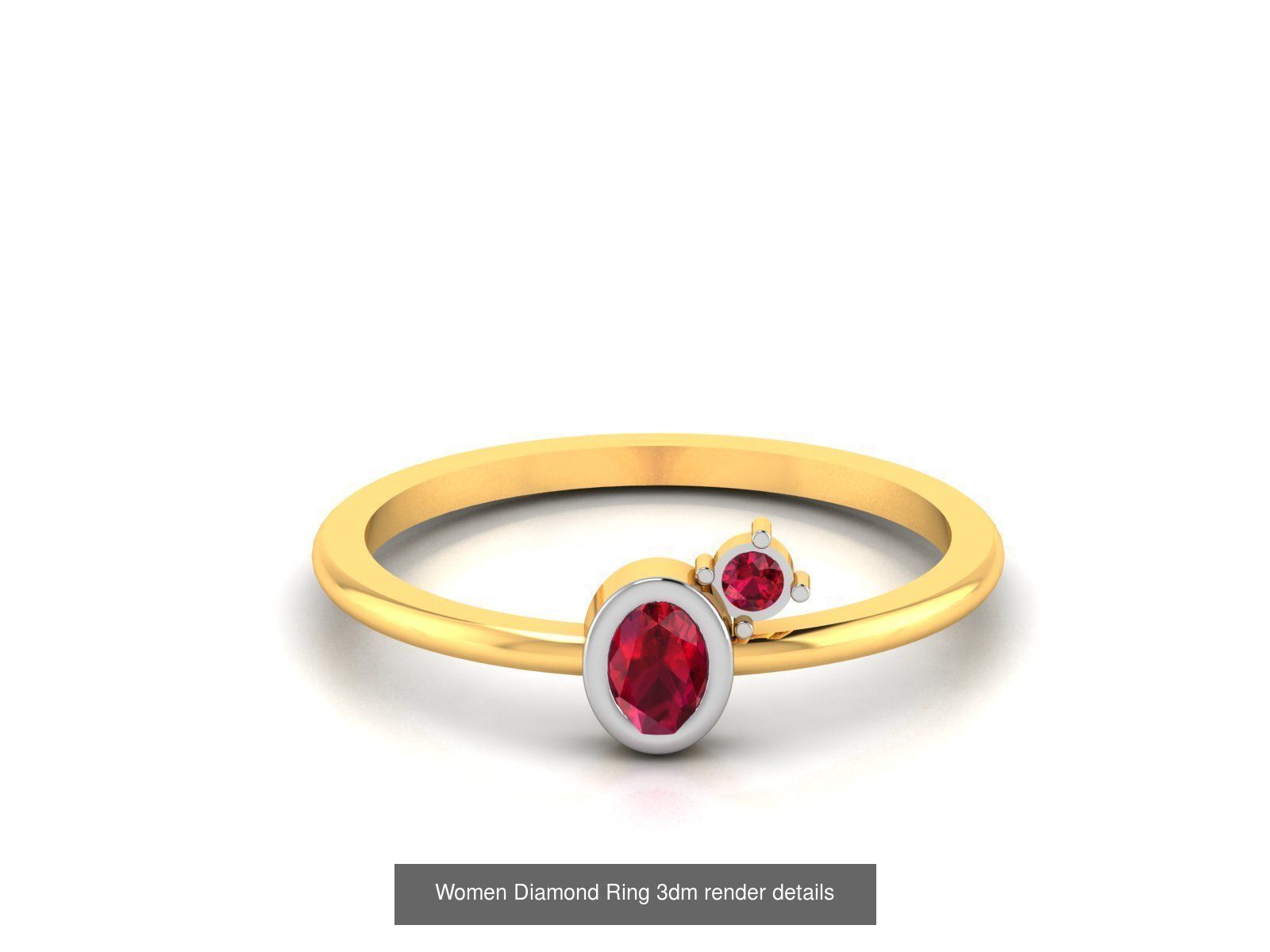 84  Ruby Gemstone Women ring 3dm render detail 3D Model Collection_55