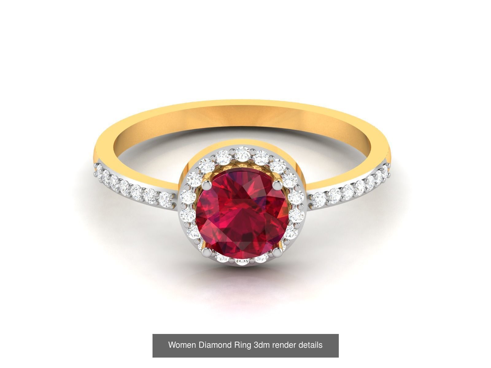 84  Ruby Gemstone Women ring 3dm render detail 3D Model Collection_29