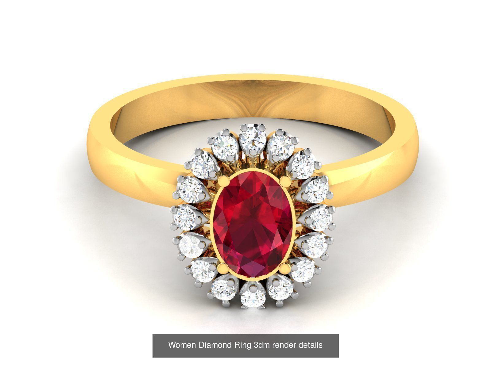 84  Ruby Gemstone Women ring 3dm render detail 3D Model Collection_14