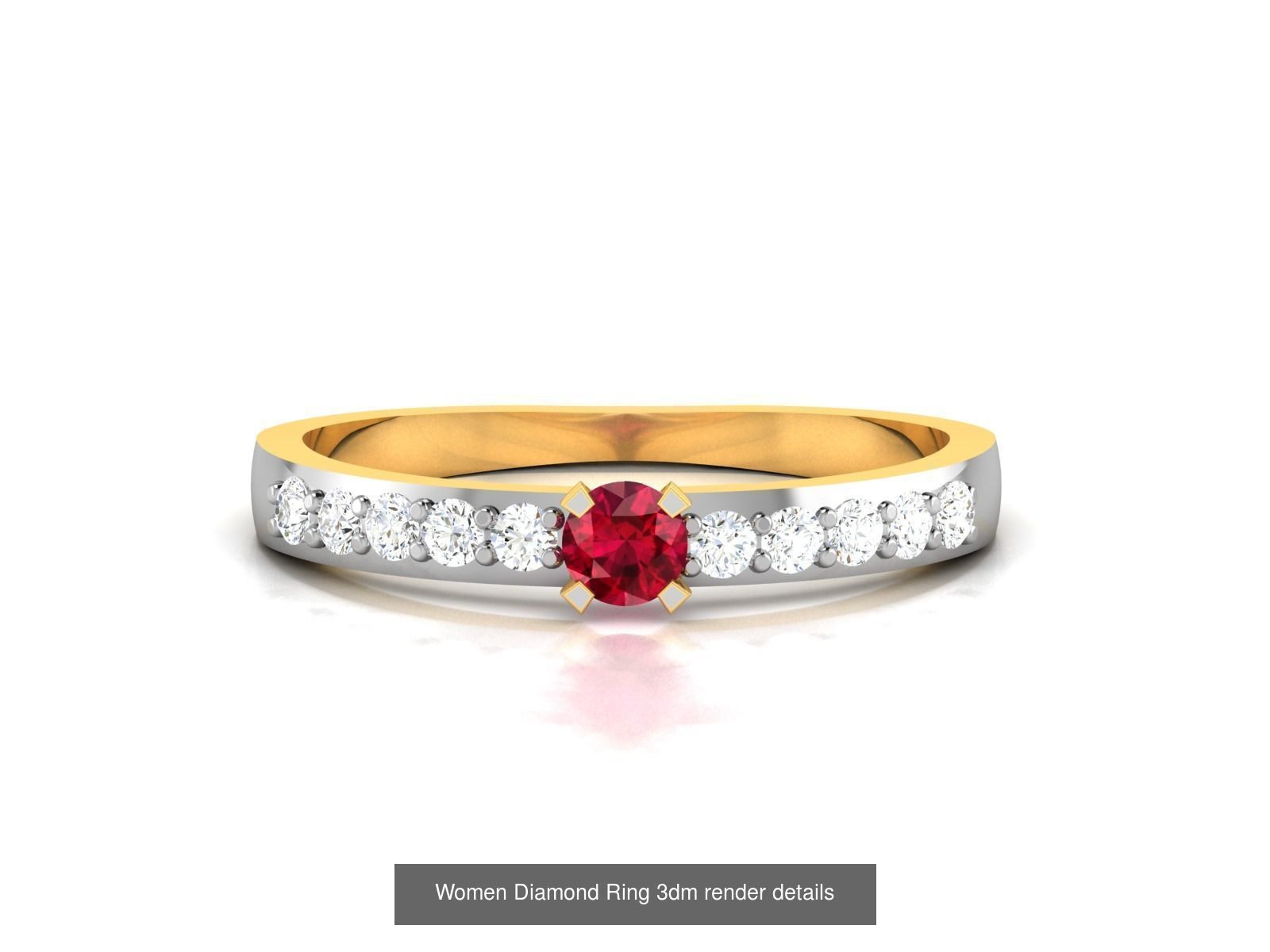 84  Ruby Gemstone Women ring 3dm render detail 3D Model Collection_46