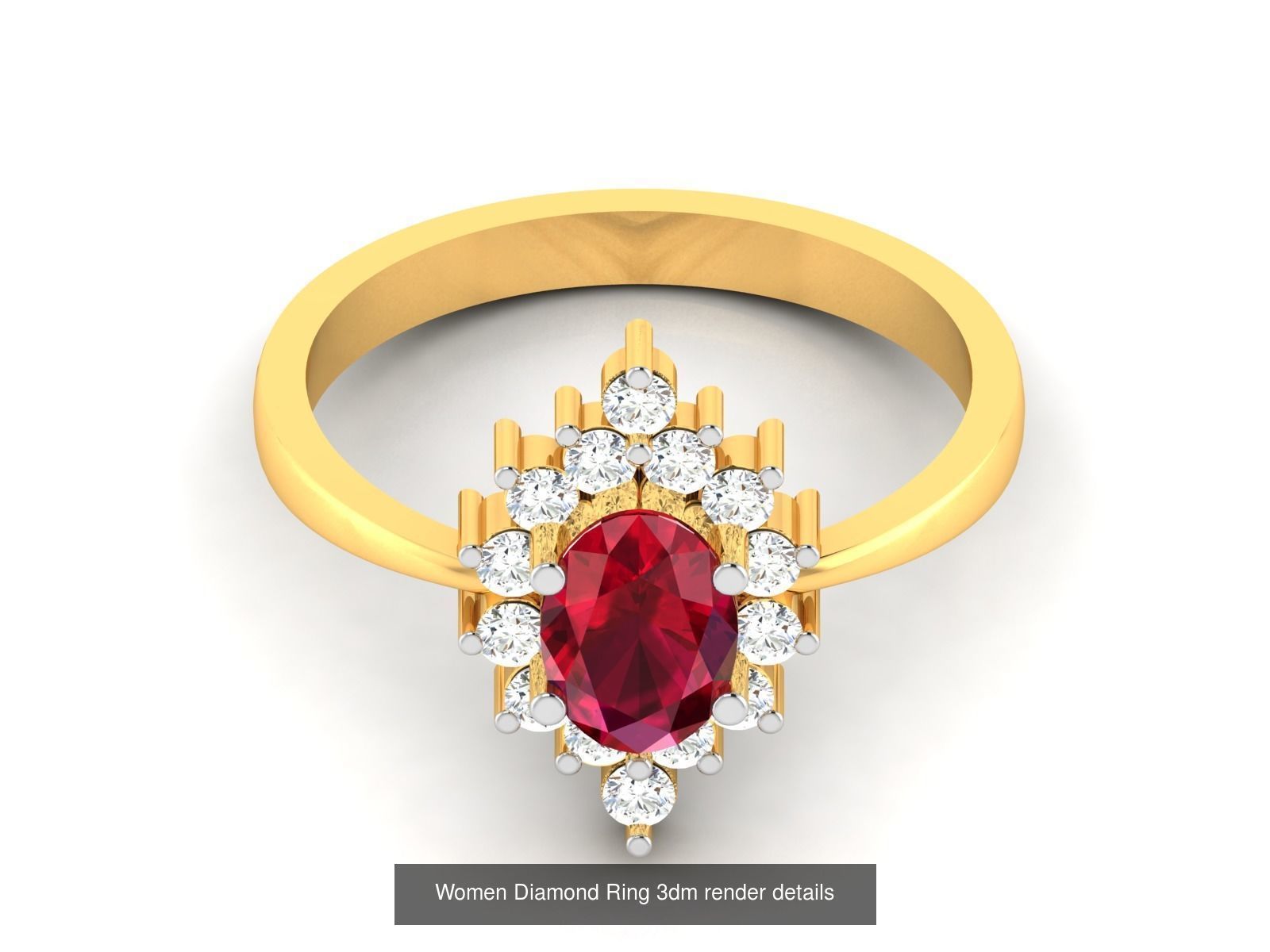 84  Ruby Gemstone Women ring 3dm render detail 3D Model Collection_63