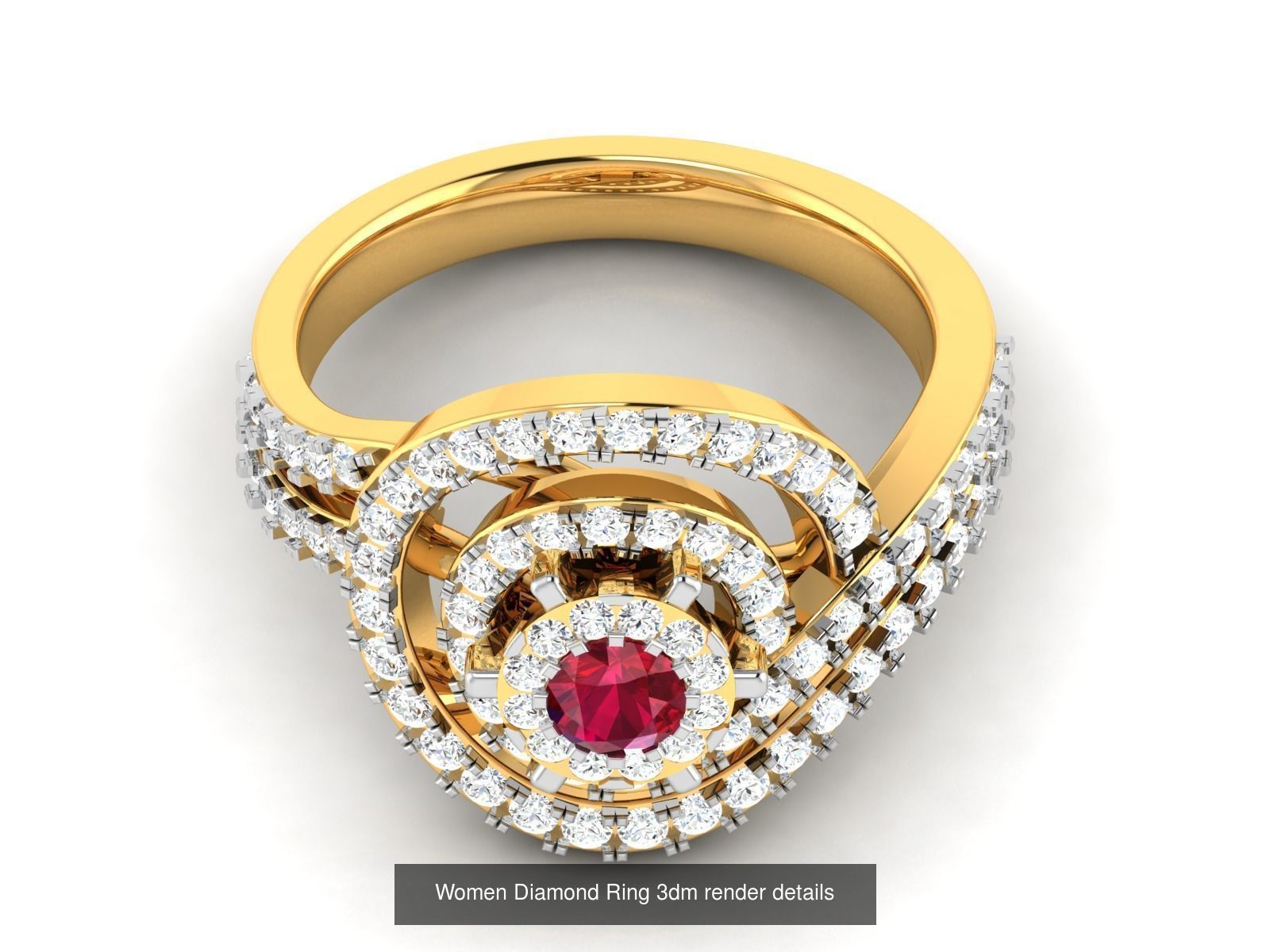 84  Ruby Gemstone Women ring 3dm render detail 3D Model Collection_72