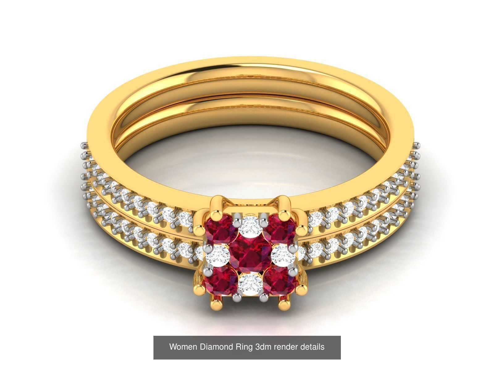 84  Ruby Gemstone Women ring 3dm render detail 3D Model Collection_67
