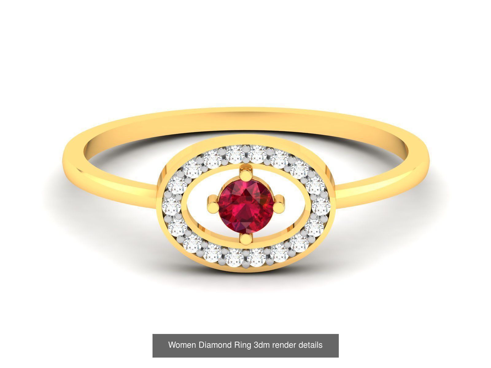 84  Ruby Gemstone Women ring 3dm render detail 3D Model Collection_41