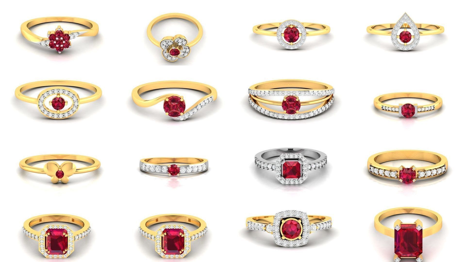 84  Ruby Gemstone Women ring 3dm render detail 3D Model Collection_2