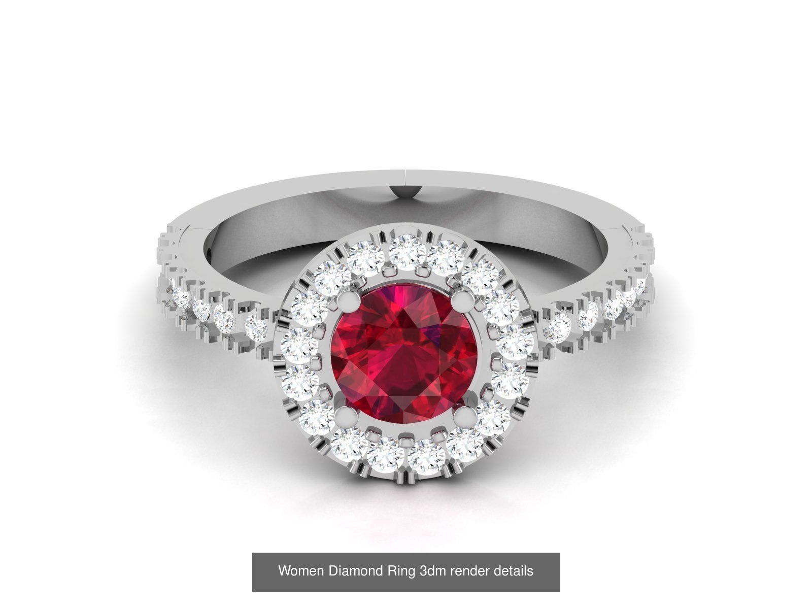 84  Ruby Gemstone Women ring 3dm render detail 3D Model Collection_18