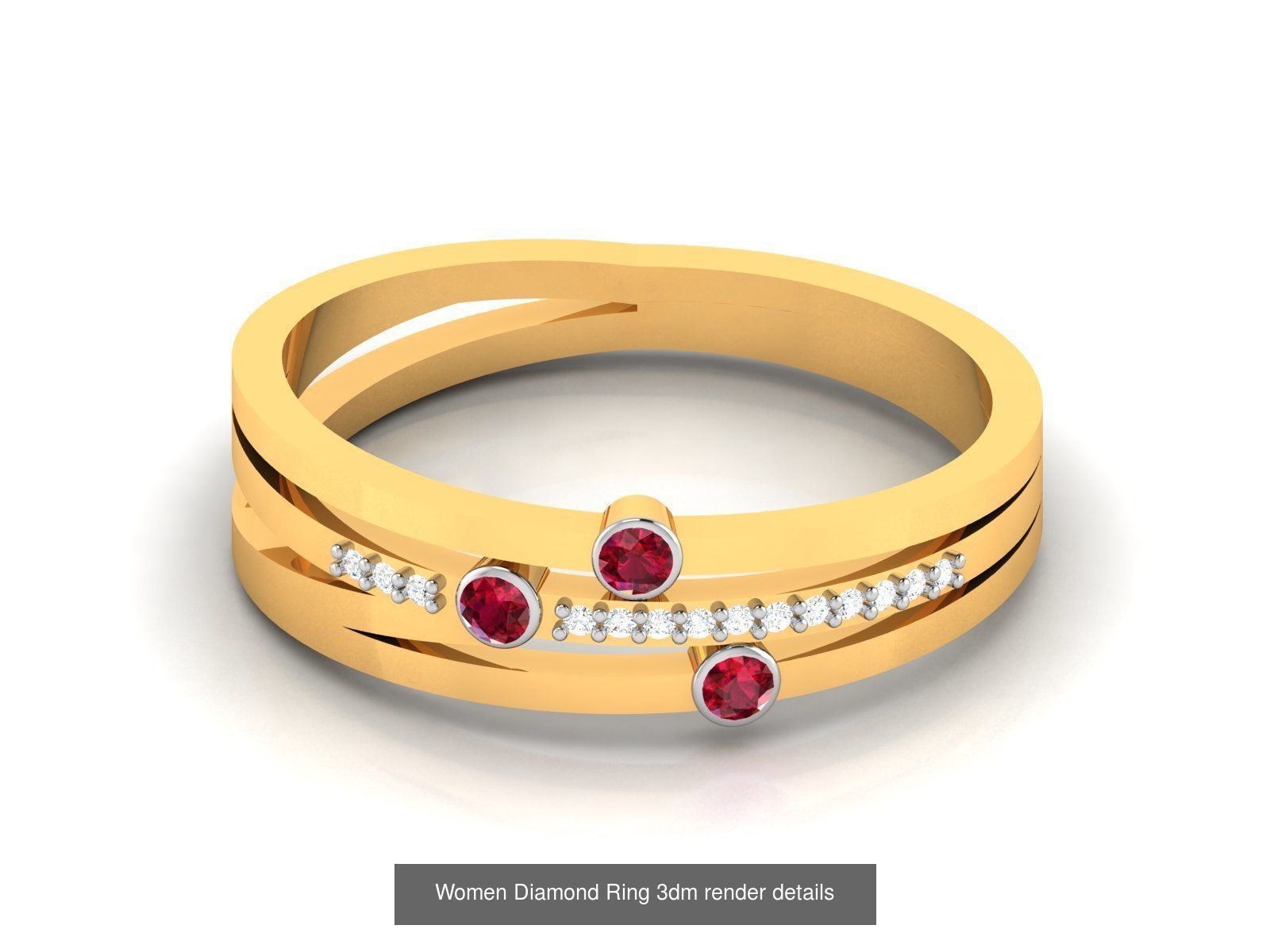 84  Ruby Gemstone Women ring 3dm render detail 3D Model Collection_57