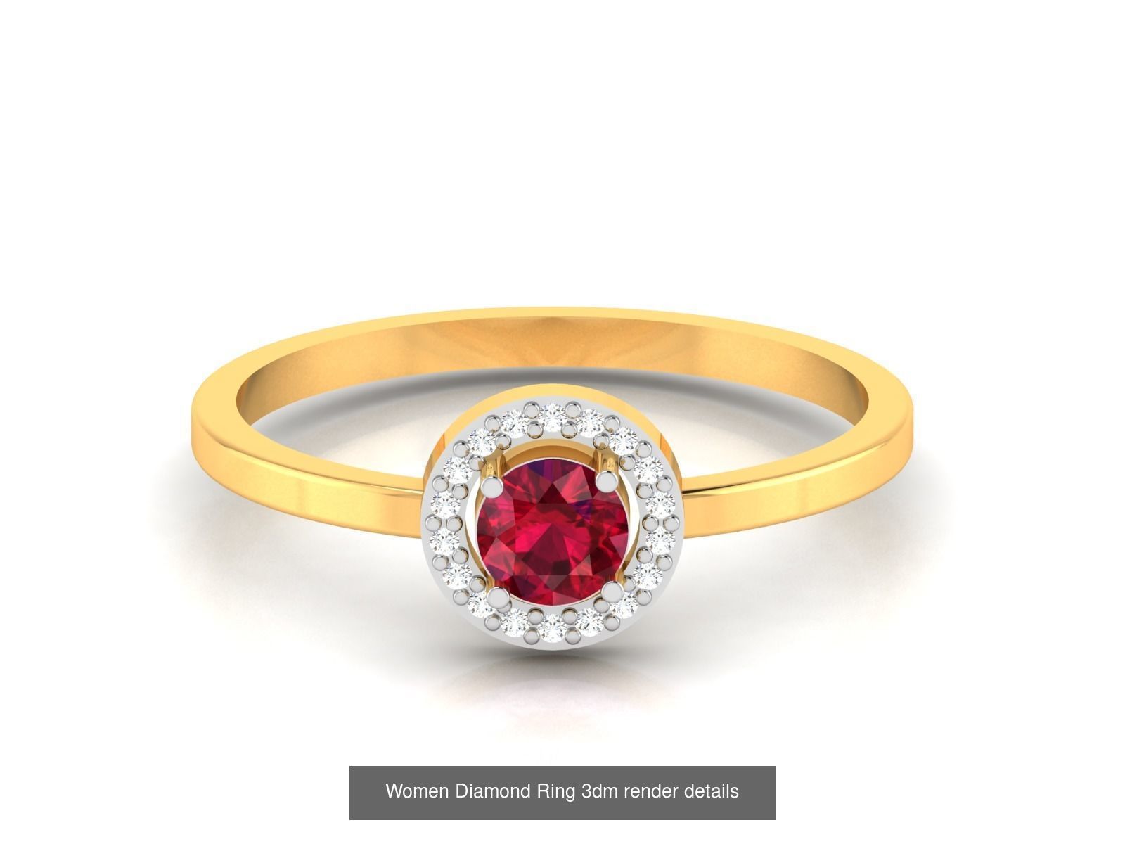 84  Ruby Gemstone Women ring 3dm render detail 3D Model Collection_58