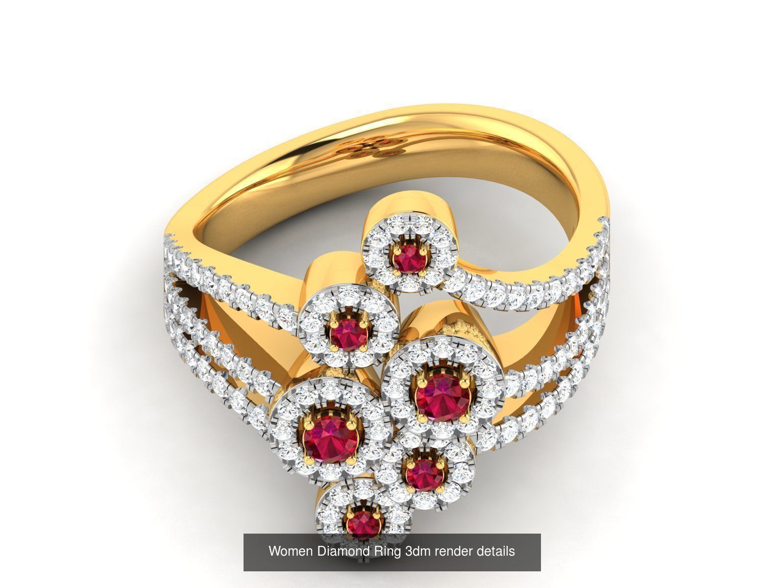 84  Ruby Gemstone Women ring 3dm render detail 3D Model Collection_78