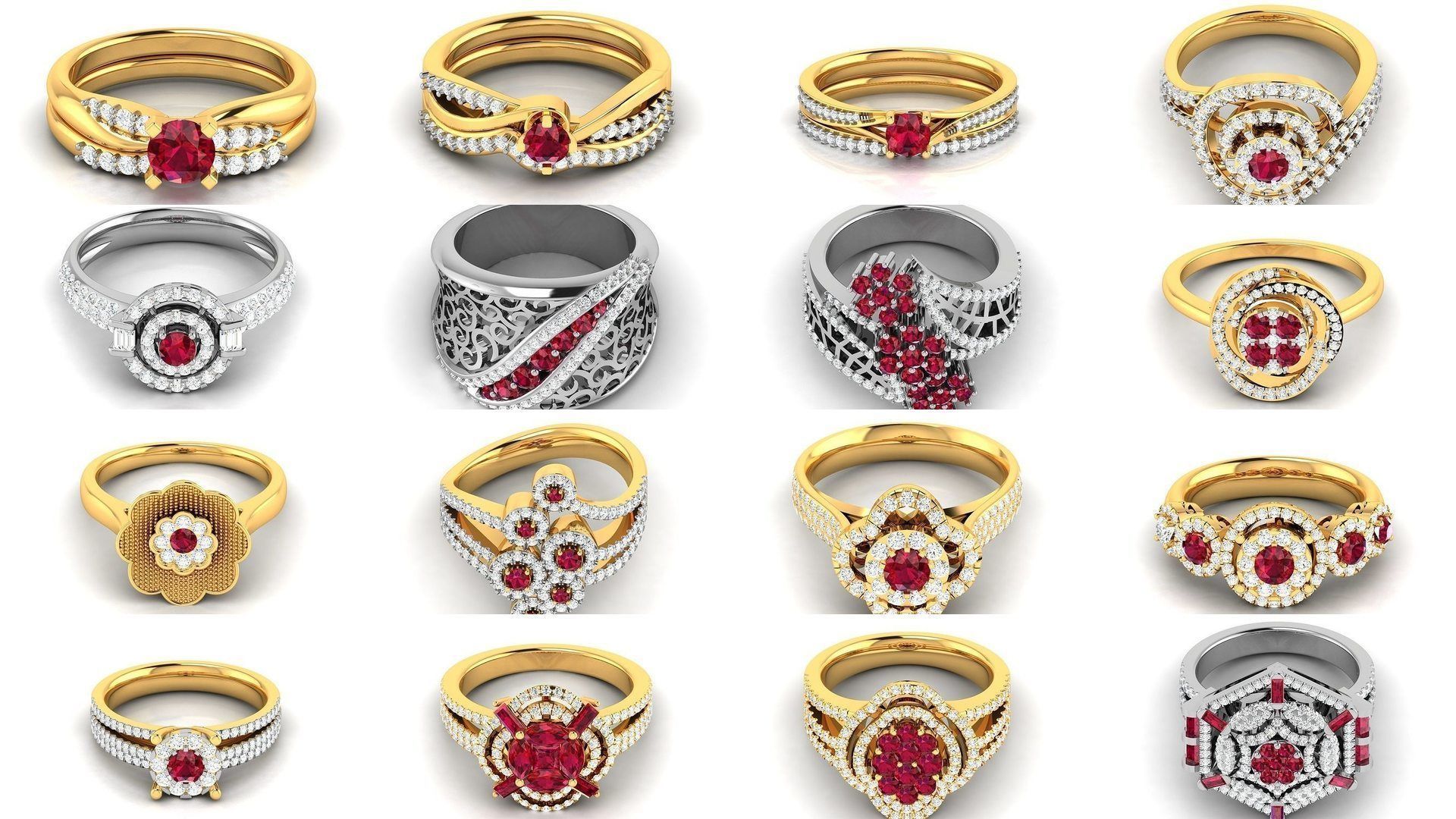 84  Ruby Gemstone Women ring 3dm render detail 3D Model Collection_4