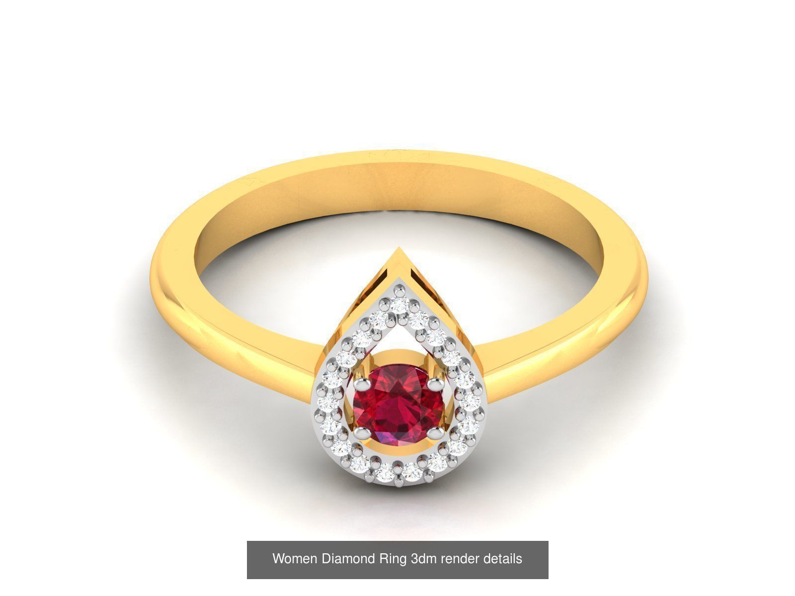 84  Ruby Gemstone Women ring 3dm render detail 3D Model Collection_20