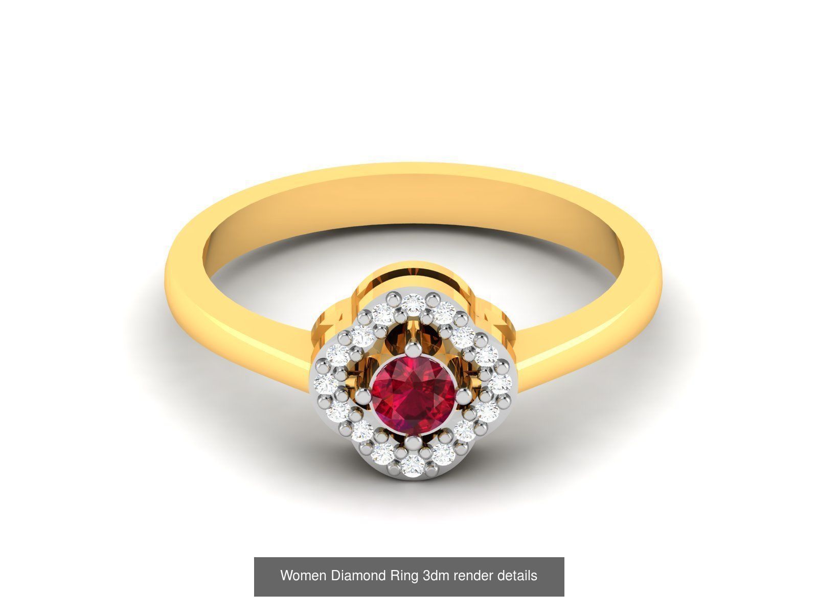 84  Ruby Gemstone Women ring 3dm render detail 3D Model Collection_21