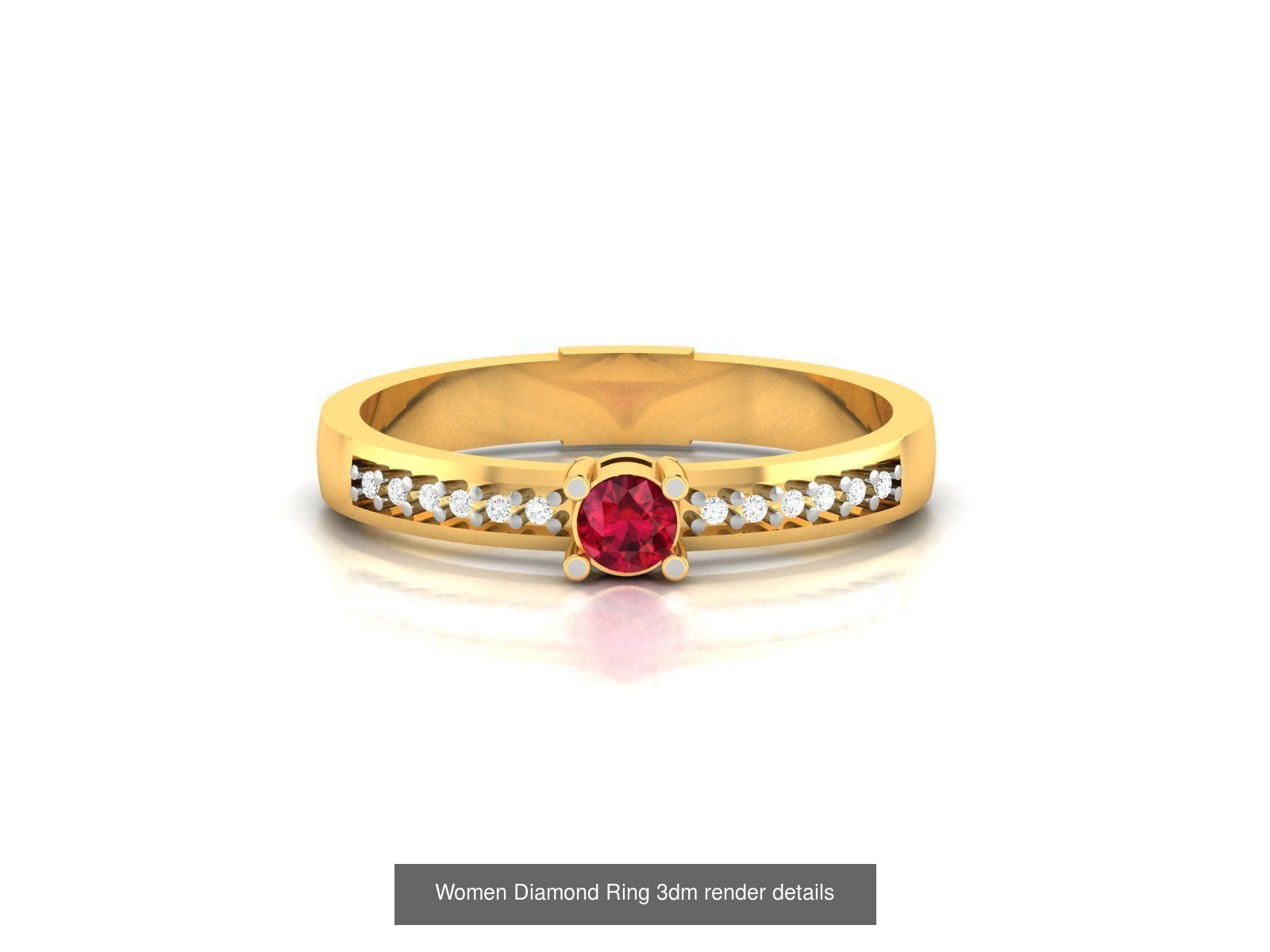 84  Ruby Gemstone Women ring 3dm render detail 3D Model Collection_26