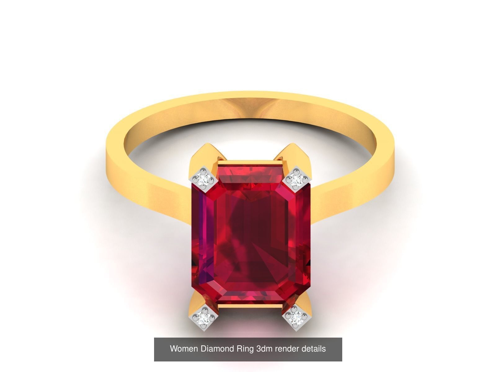 84  Ruby Gemstone Women ring 3dm render detail 3D Model Collection_52