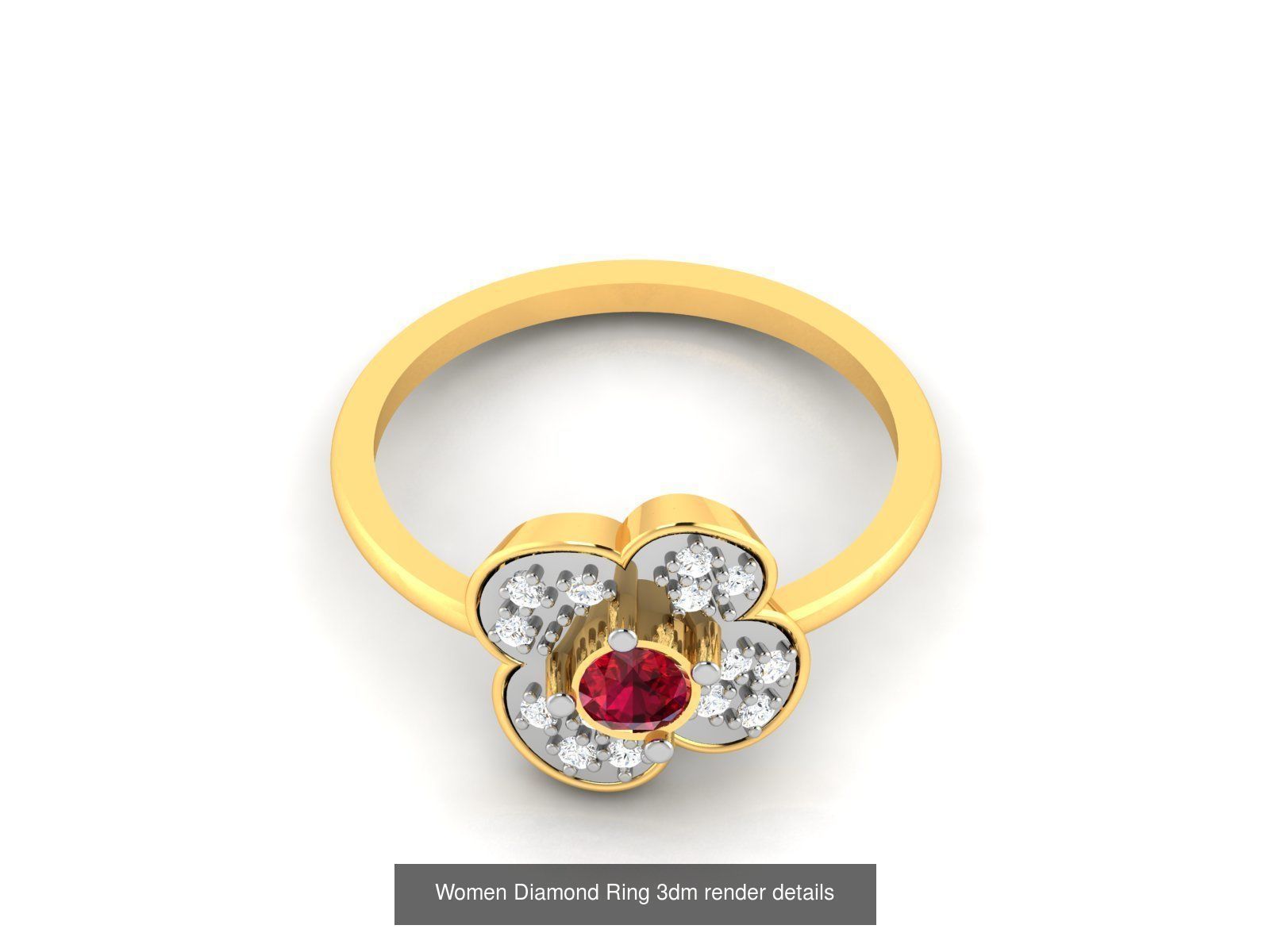 84  Ruby Gemstone Women ring 3dm render detail 3D Model Collection_38