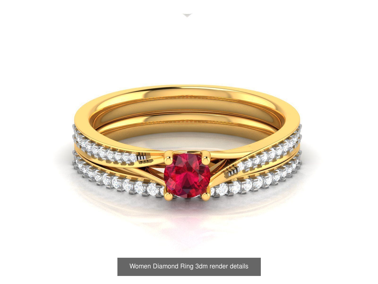84  Ruby Gemstone Women ring 3dm render detail 3D Model Collection_71