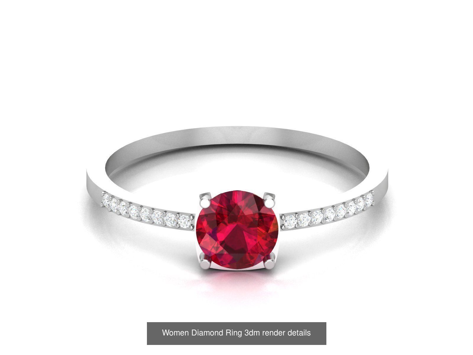 84  Ruby Gemstone Women ring 3dm render detail 3D Model Collection_53