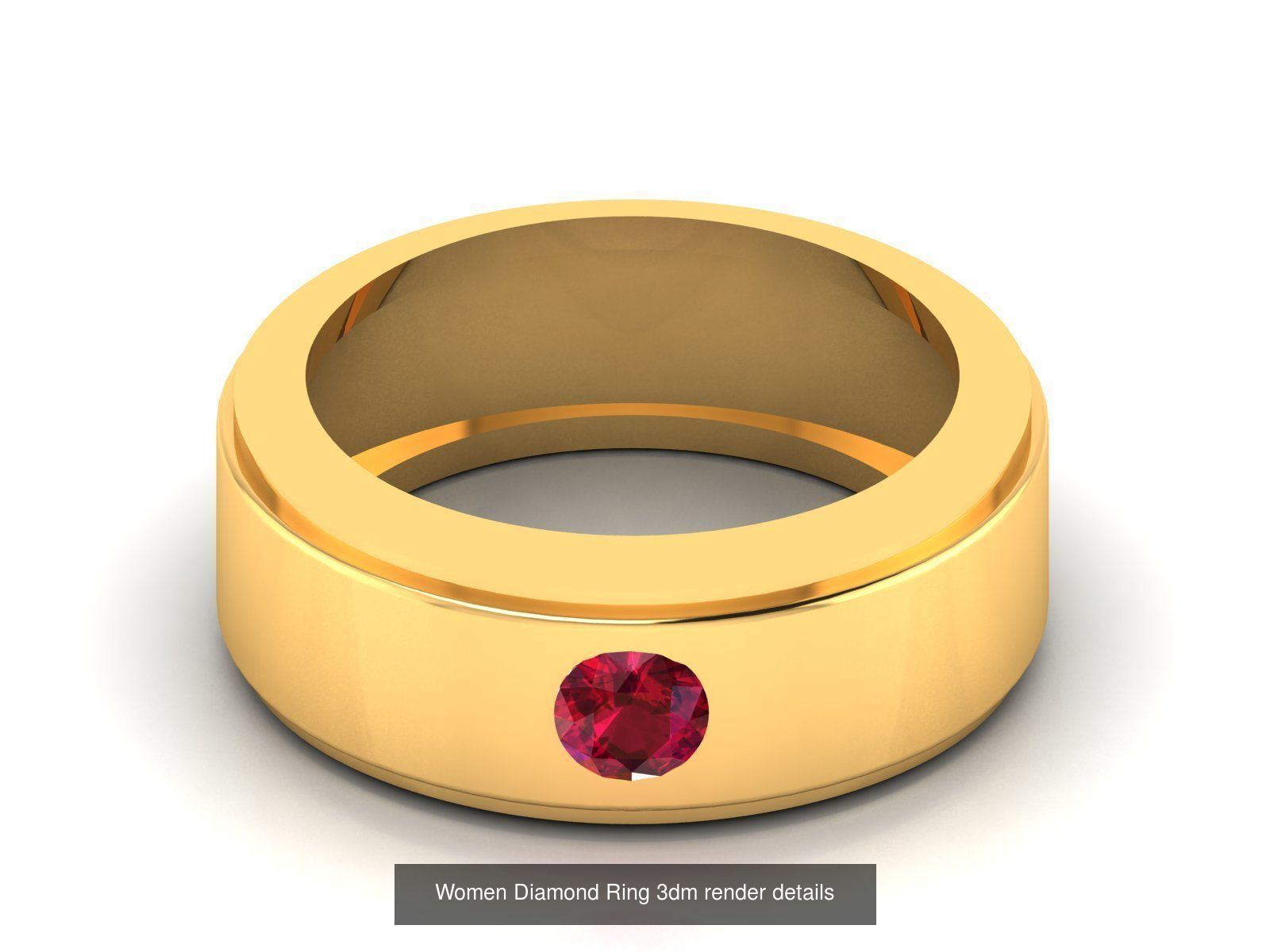 84  Ruby Gemstone Women ring 3dm render detail 3D Model Collection_59