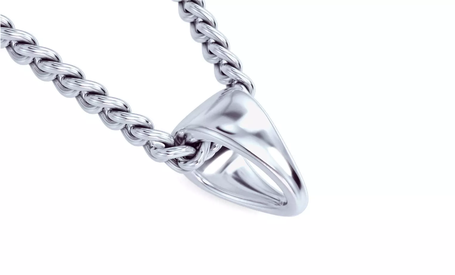 silver bail for pendants 3D print model_0