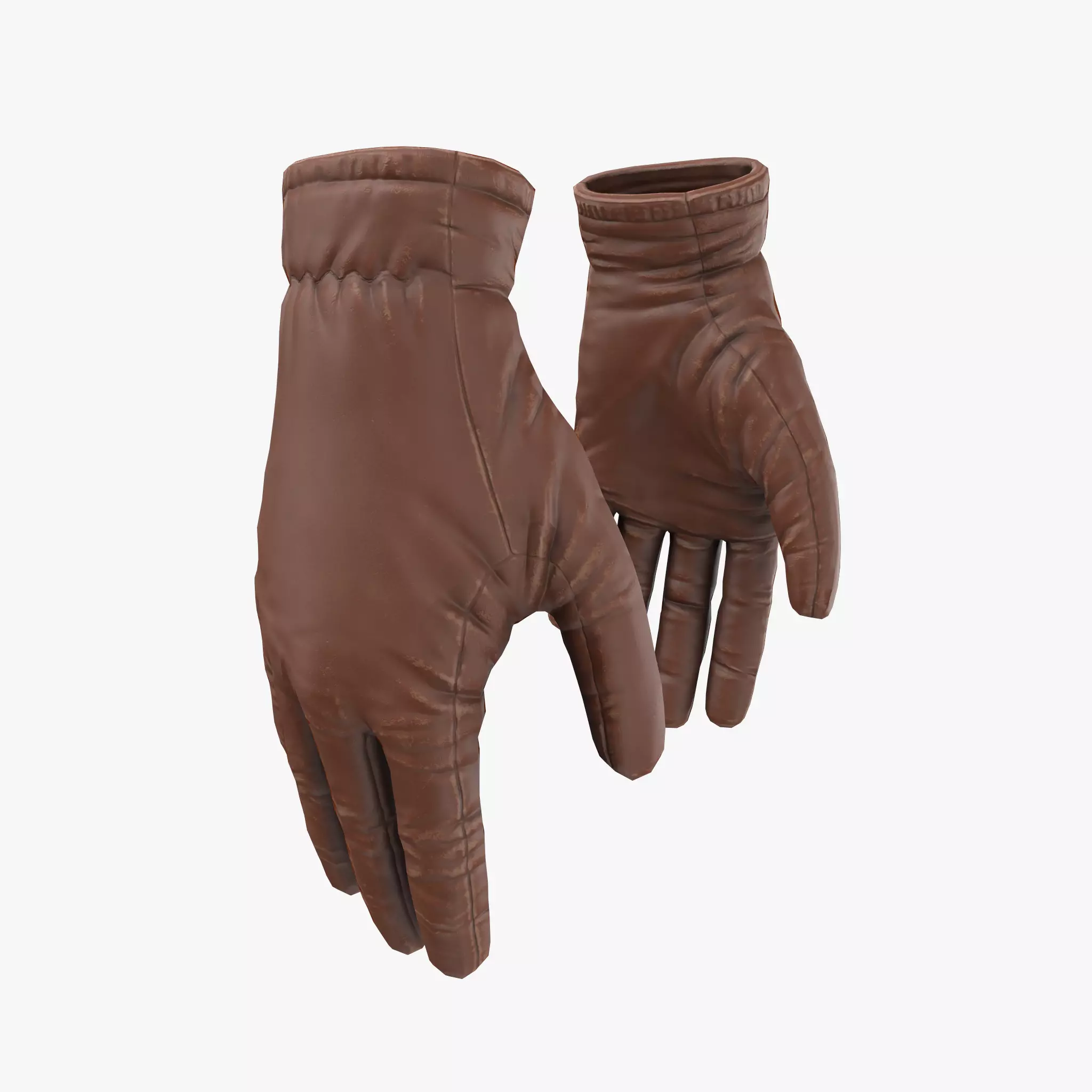 Worn Gloves Low Poly Low-poly 3D model_0