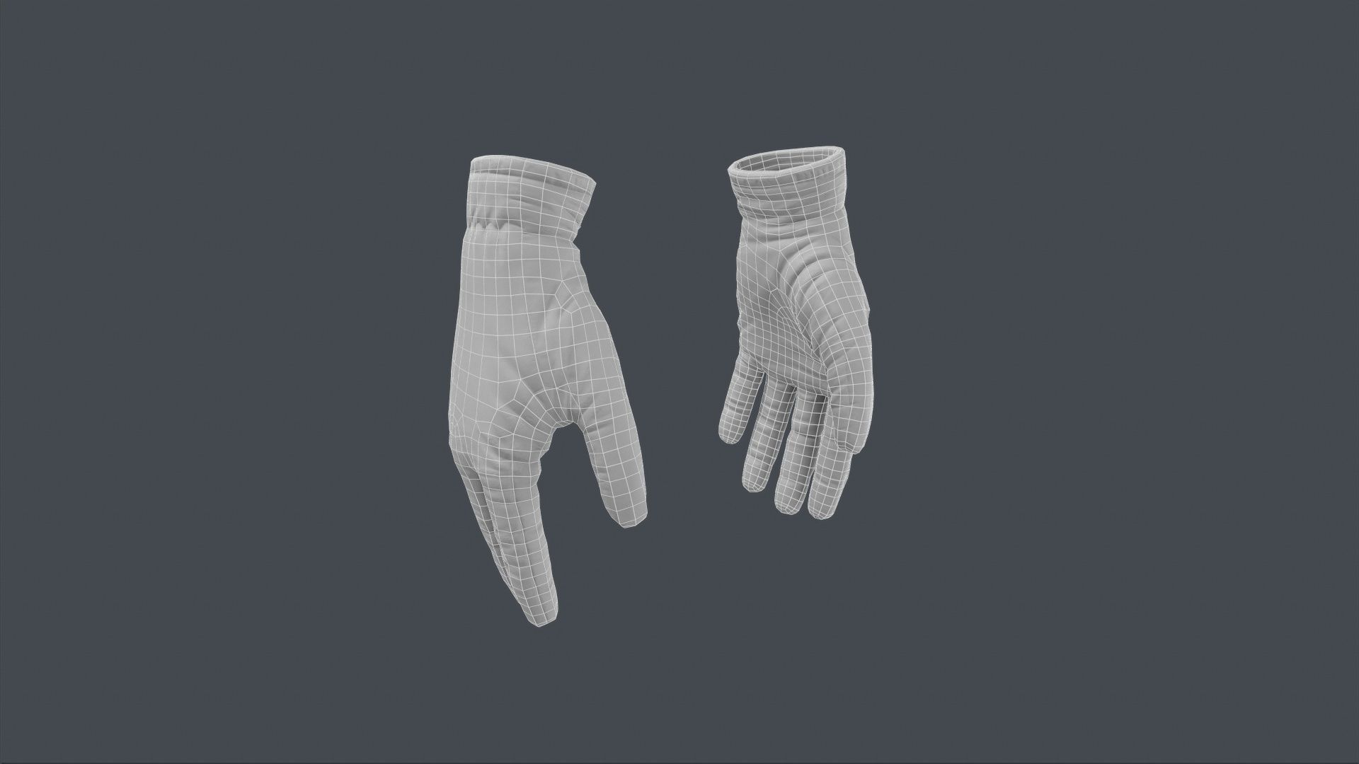Worn Gloves Low Poly Low-poly 3D model_12