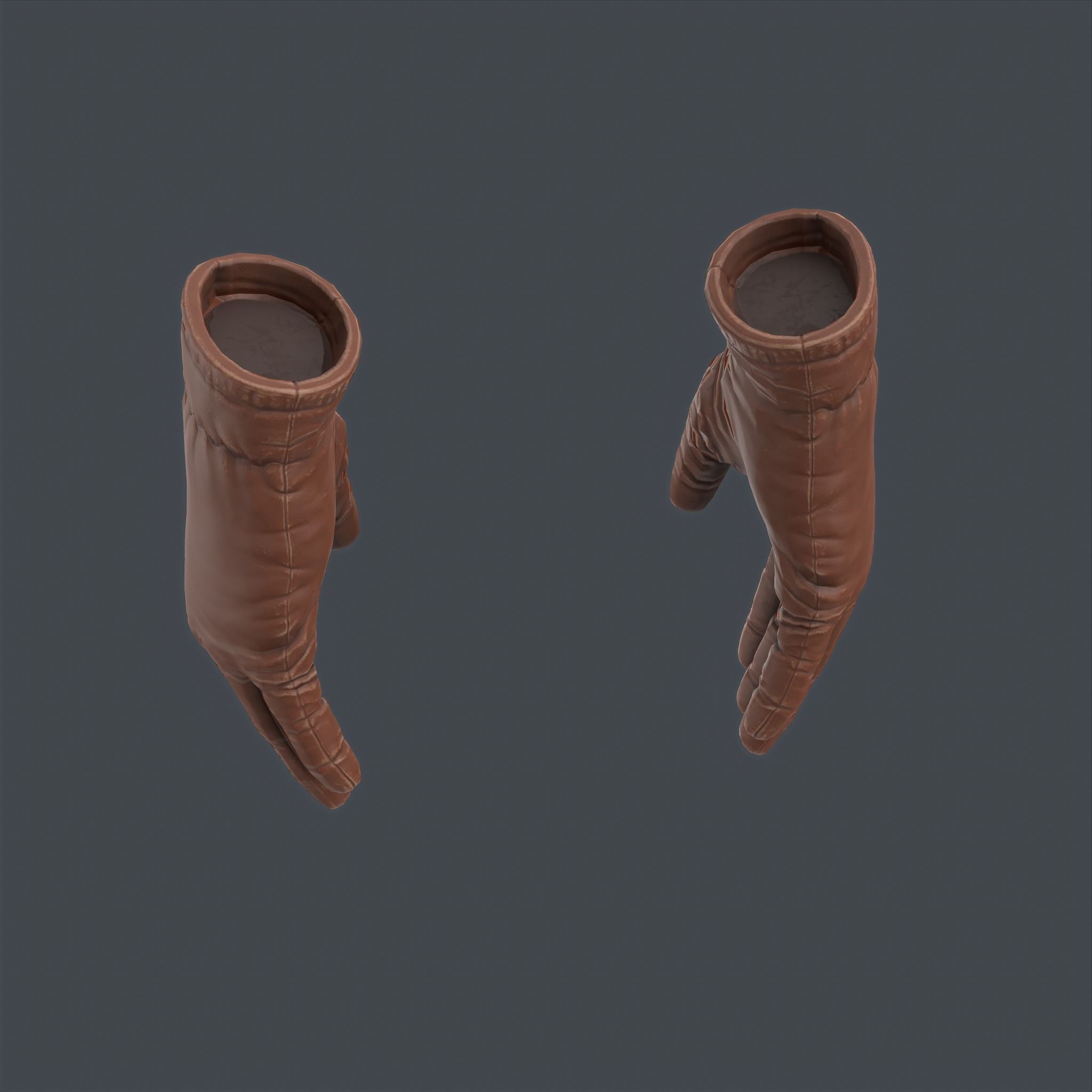 Worn Gloves Low Poly Low-poly 3D model_6