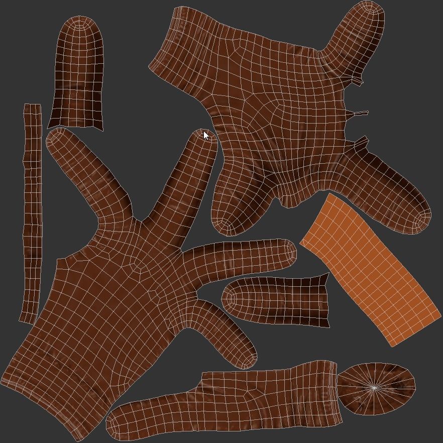 Worn Gloves Low Poly Low-poly 3D model_11