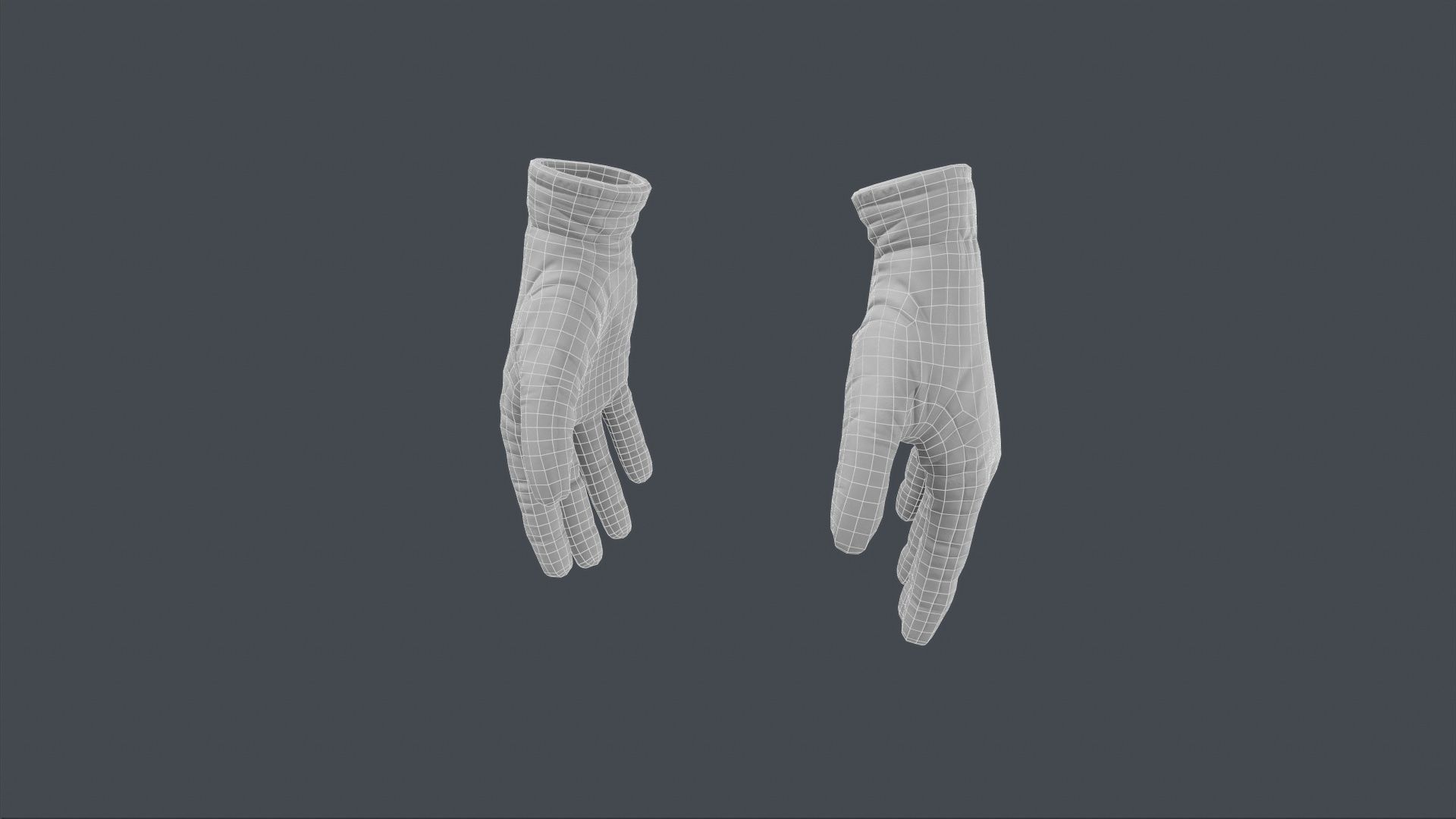 Worn Gloves Low Poly Low-poly 3D model_13