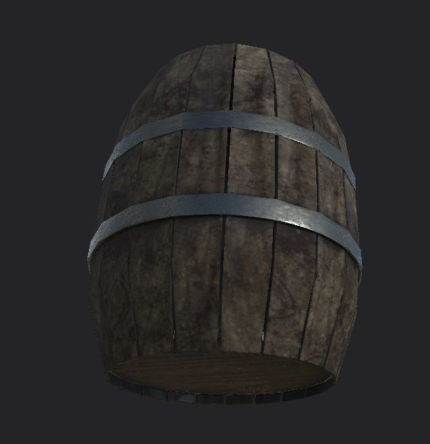 Wood and metal barrels low-poly Low-poly 3D model_8