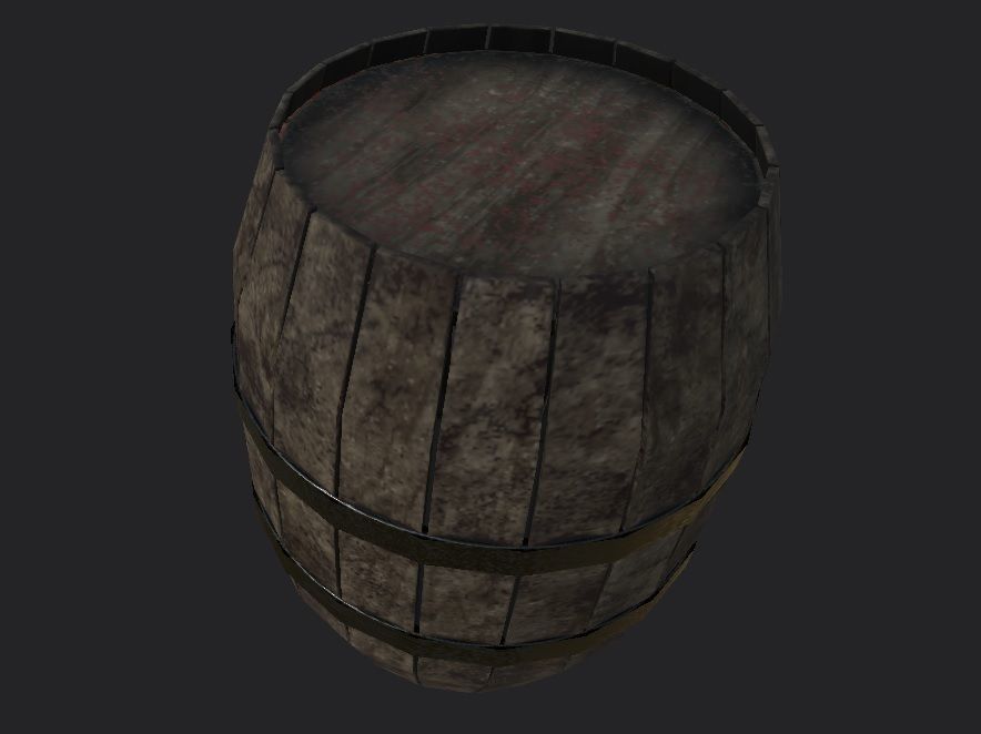Wood and metal barrels low-poly Low-poly 3D model_5