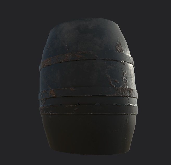 Wood and metal barrels low-poly Low-poly 3D model_1
