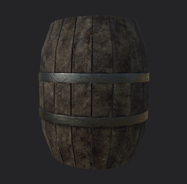 Wood and metal barrels low-poly Low-poly 3D model_6