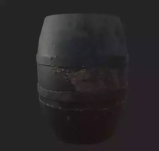 Wood and metal barrels low-poly