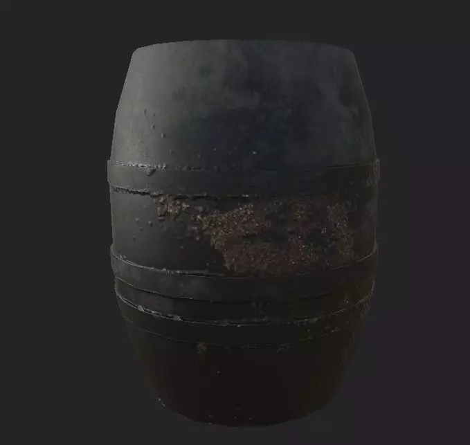 Wood and metal barrels low-poly Low-poly 3D model_0