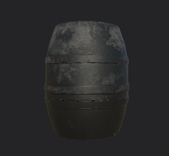 Wood and metal barrels low-poly Low-poly 3D model_4