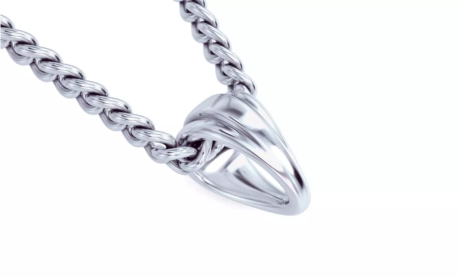 silver bail for pendants 3D print model_0