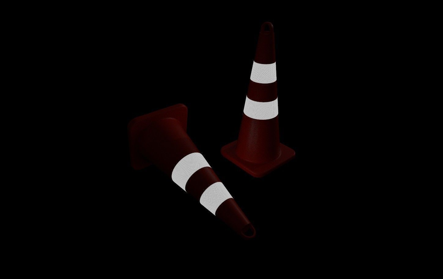 Road Cone M1 - With STL Free low-poly 3D model_12
