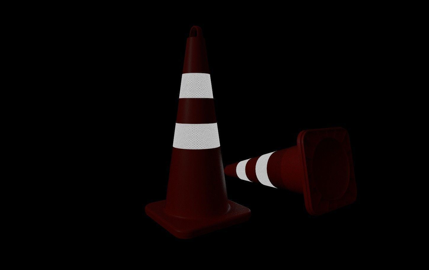 Road Cone M1 - With STL Free low-poly 3D model_11