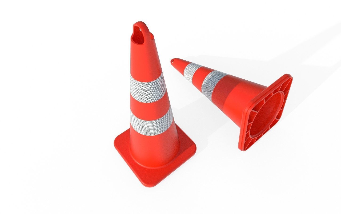 Road Cone M1 - With STL Free low-poly 3D model_9