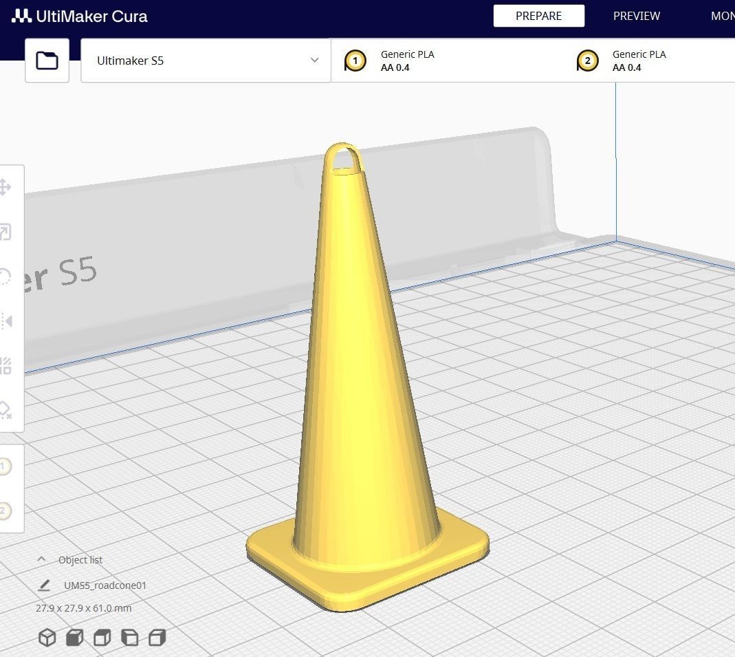 Road Cone M1 - With STL Free low-poly 3D model_19