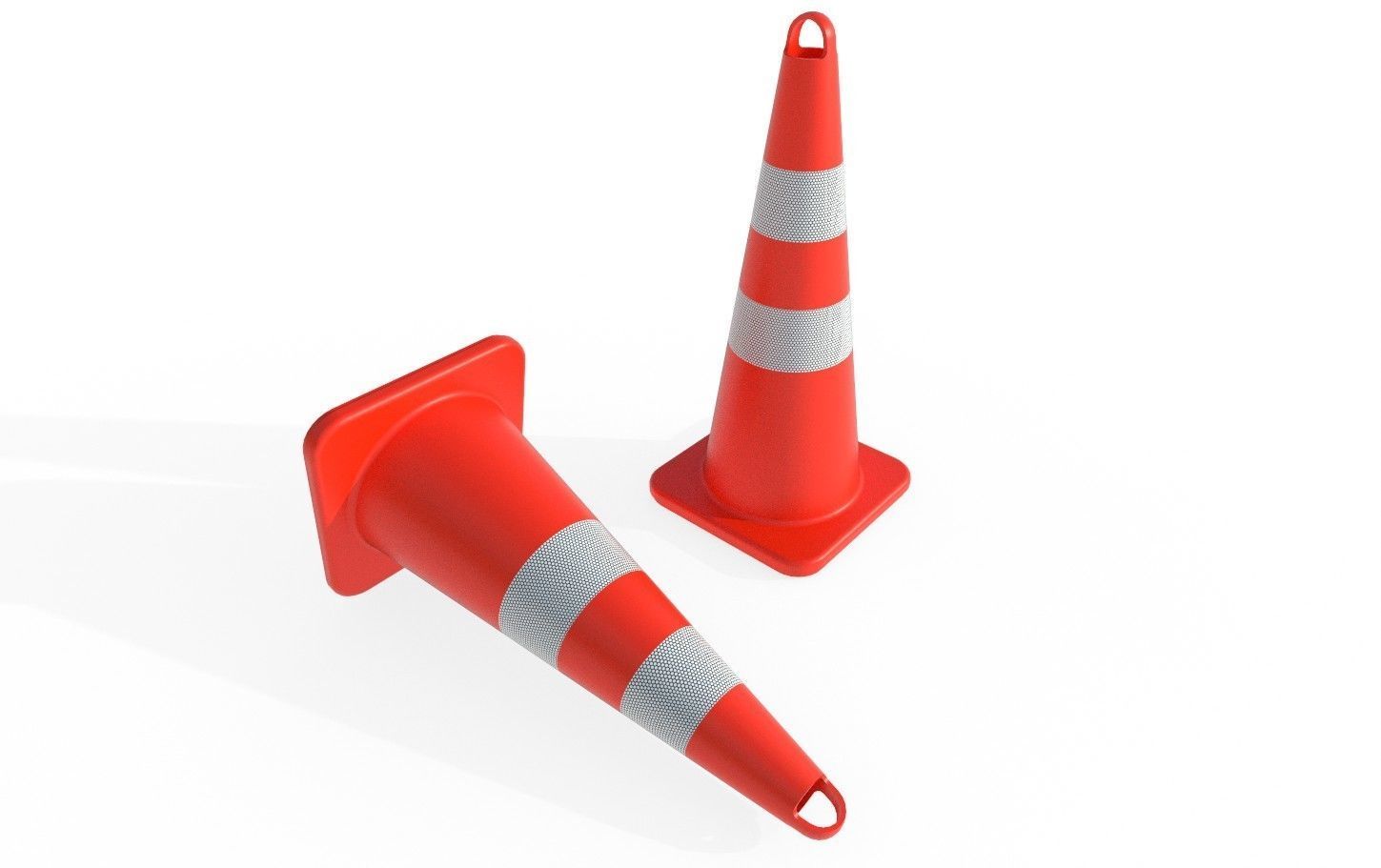 Road Cone M1 - With STL Free low-poly 3D model_5