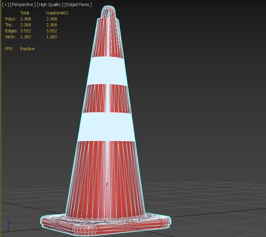 Road Cone M1 - With STL Free low-poly 3D model_16