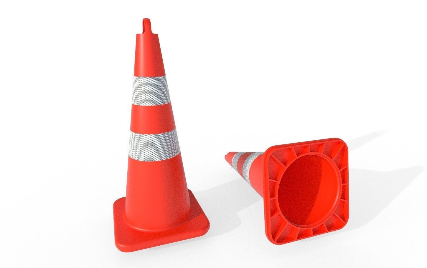 Road Cone M1 - With STL Free low-poly 3D model_2