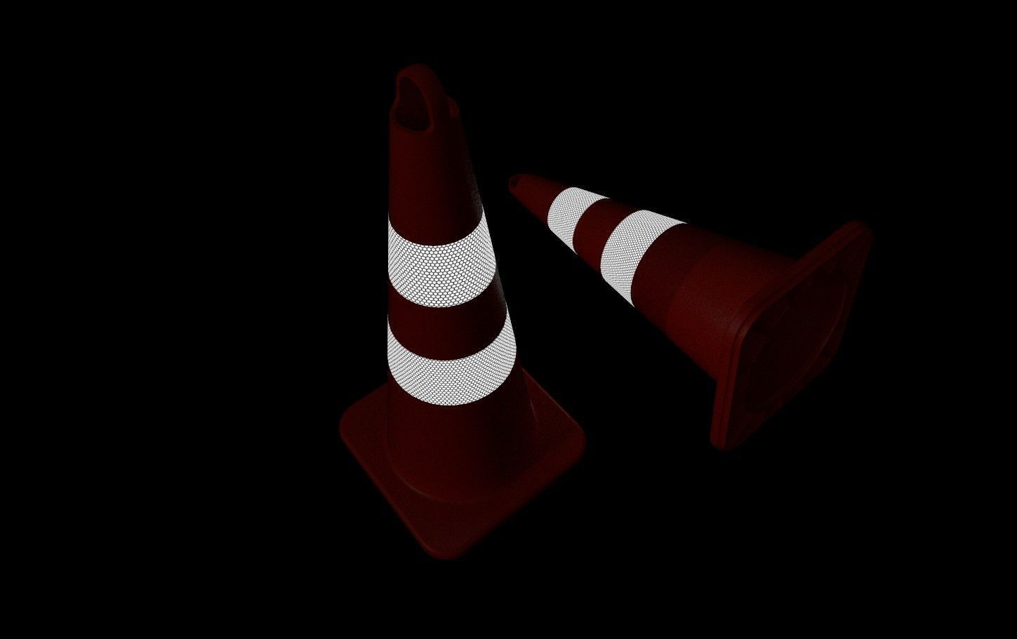 Road Cone M1 - With STL Free low-poly 3D model_10