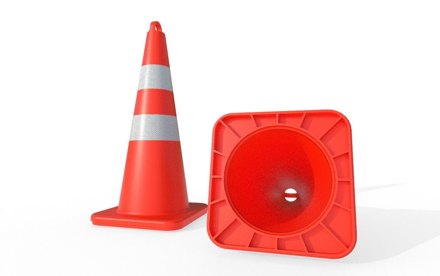 Road Cone M1 - With STL Free low-poly 3D model_3