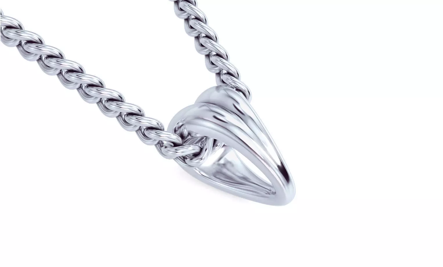 silver bail for pendants 3D print model_0
