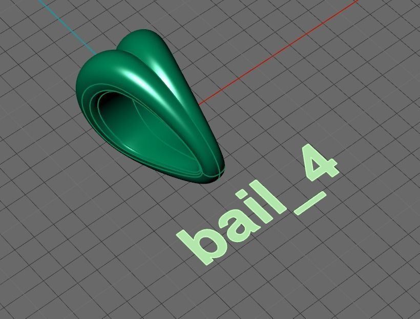 silver bail for pendants 3D print model_11