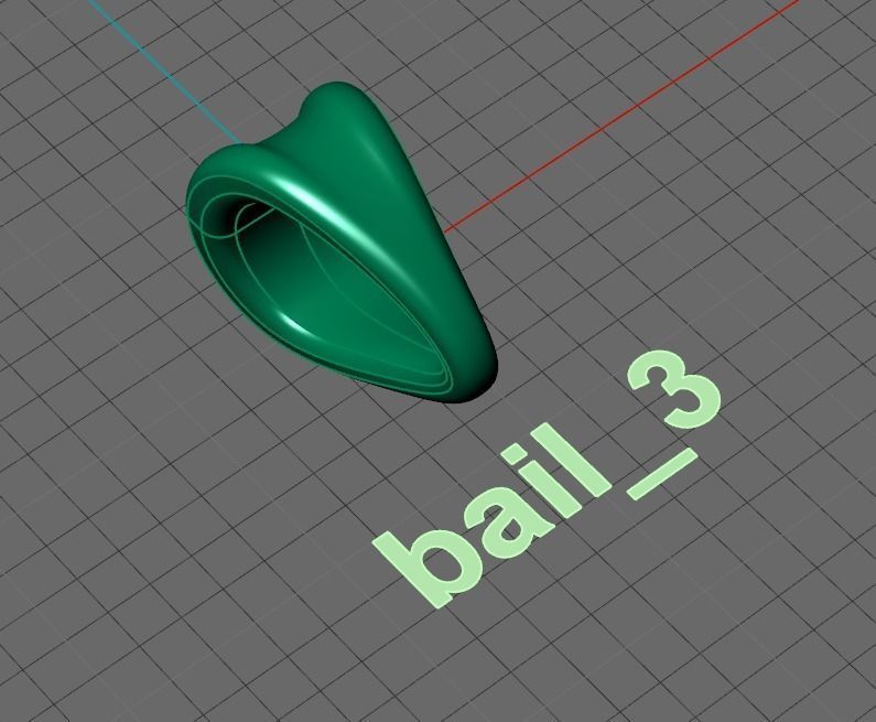 silver bail for pendants 3D print model_11